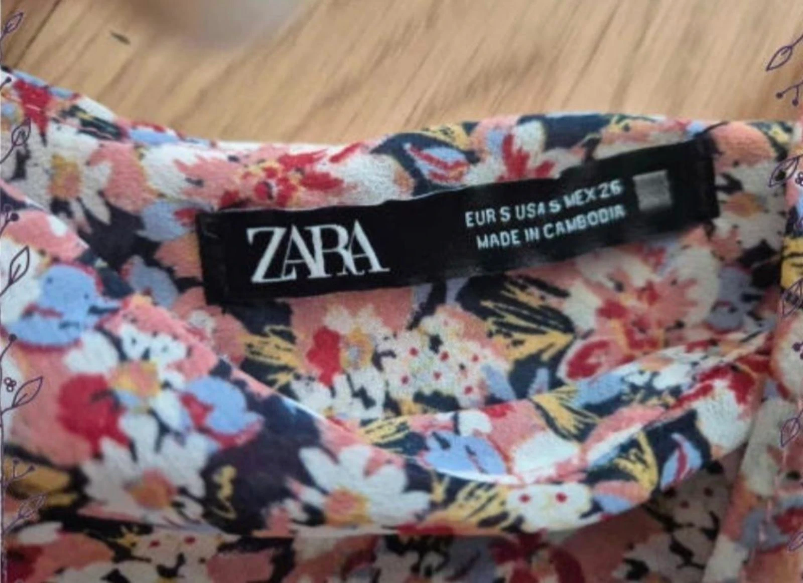 Zara bloemetjes standaard top maat S – photo 3